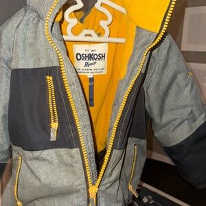 OshKosh B'gosh Gray and Yellow Jacket + Matching Snow Pants